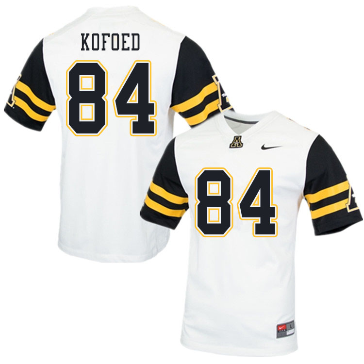 Men #84 Ricky Kofoed Appalachian State Mountaineers College Football Jerseys Sale-White